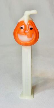 Pez Glow In The Dark Halloween Pumpkin with Glow Stem Retired